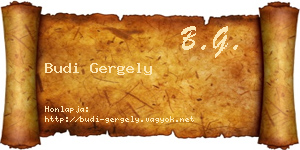 Budi Gergely névjegykártya